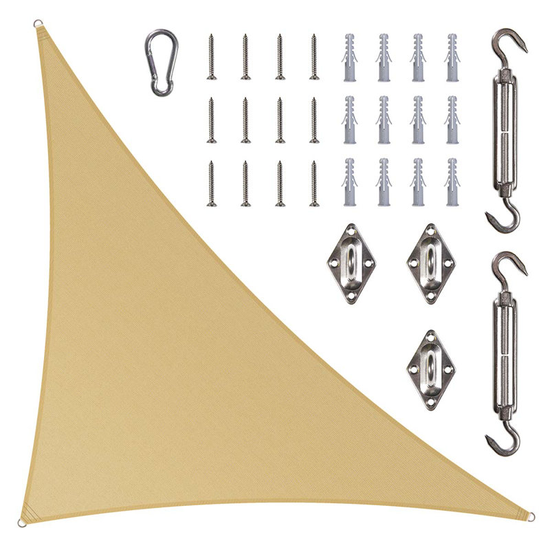 Voile d'ombrage avec quincaillerie Amgo, Beige sable, 20 pi x 28 pi