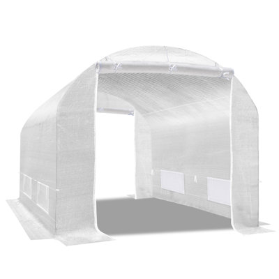 White Greenhouse Replacement Cover for 10'X7'X6' Walk in Frame , Support Arch Frame Climbing Plants/Flowers/Vegetables （Only Cover, Frame is not Included)