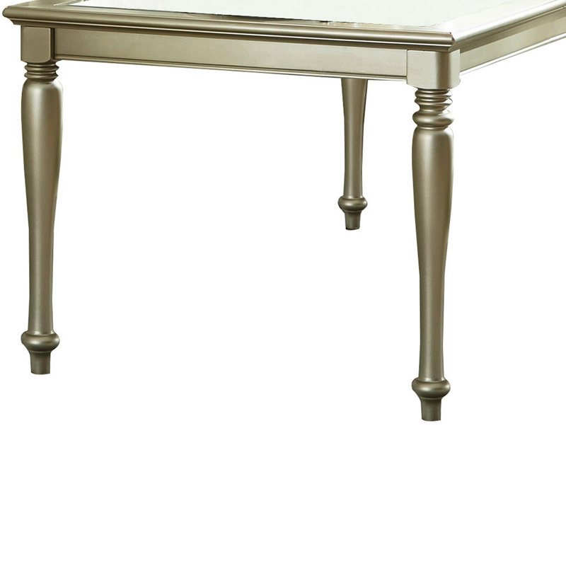 Jharana Extendable Glass Top Solid Wood Base Dining Table
