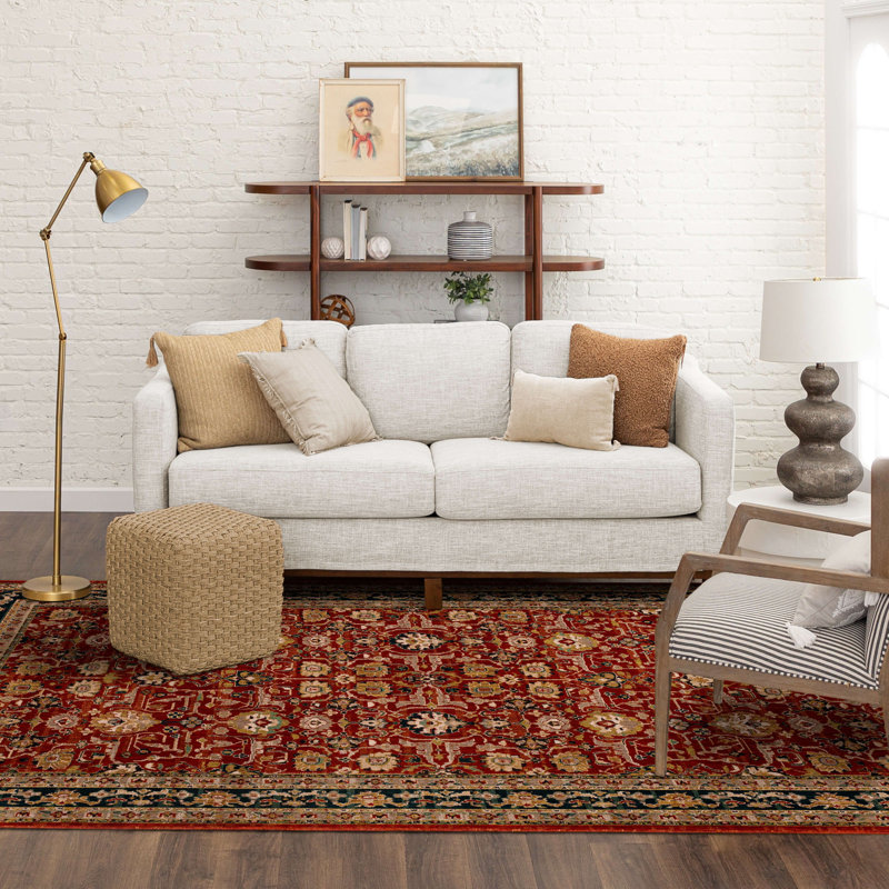 Spice Market Keralam Plush Pile Stain/Fade Resistant Polyester Woven Floral Indoor Area Rug, Rectangle 8' x 11'