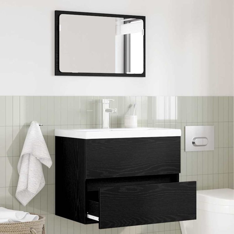 Bathroom Furniture Set 2 Pcs 57 X 37 X 45 Cm, Black