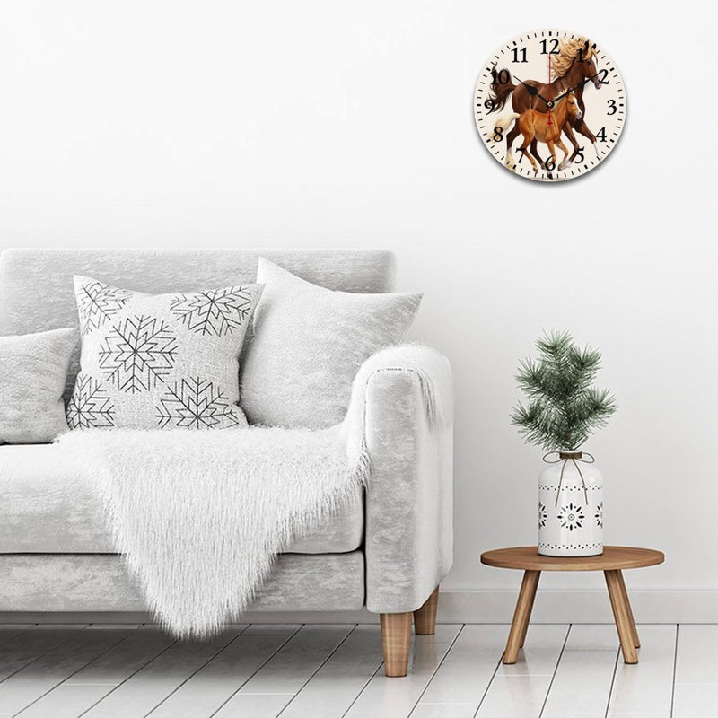 Horloge murale 12 x 12 pouces pour poulailler équestre