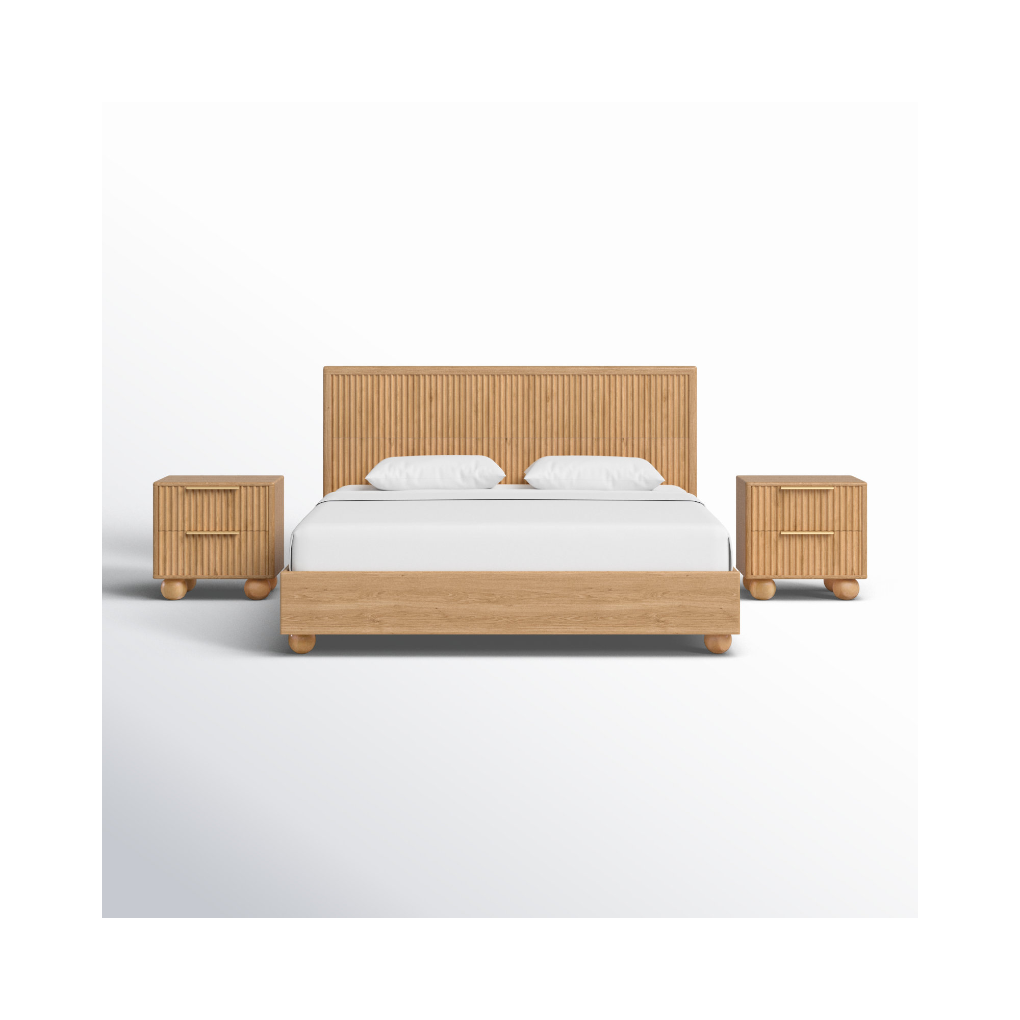 Camila Bedroom Set, King, 3 Pcs. Bed, 2 Nighstands