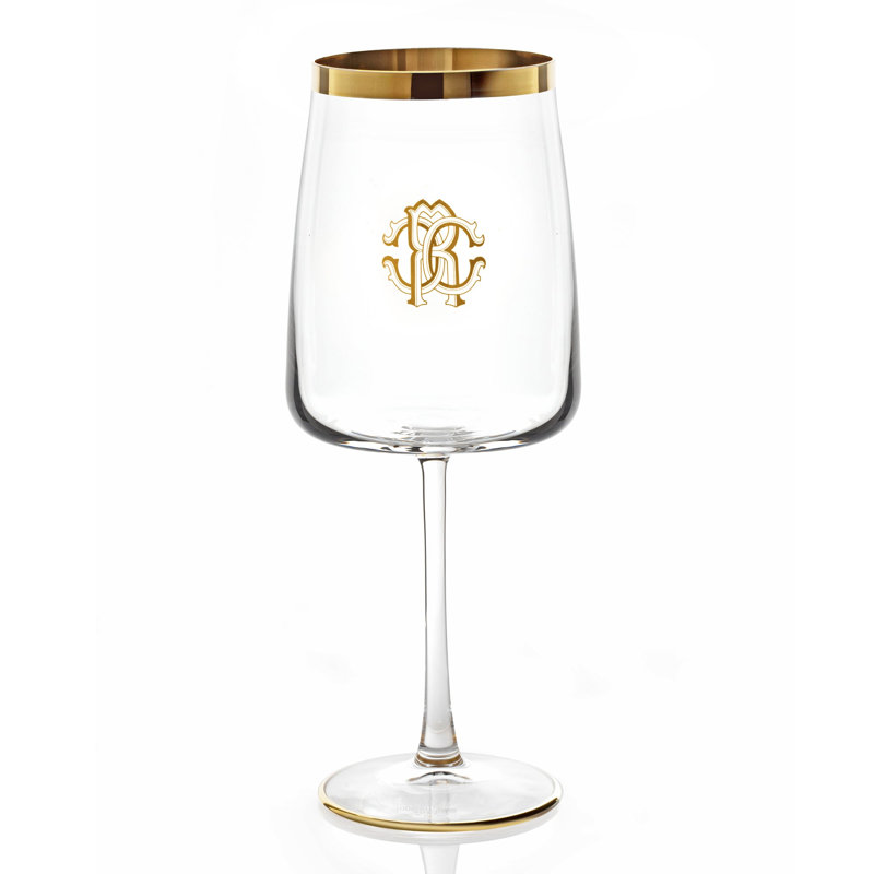 Wine Goblet NEW MONOGRAM  Gold 14.5 oz, H 8.5 in, 18.25 oz