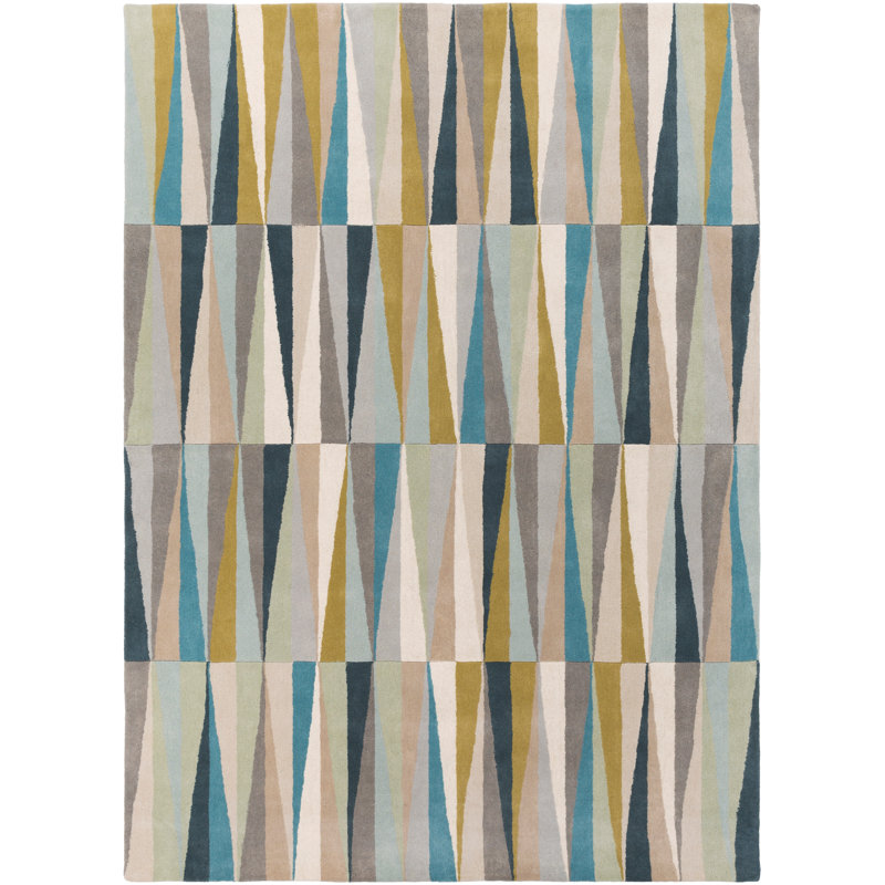 Vaughan Hand Tufted Wool Geometric Indoor Rug, Rectangle 8' x 11'