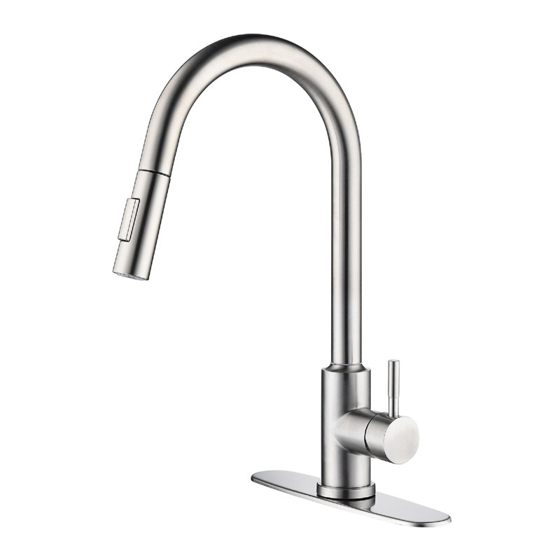 Touch Operated Kitchen Faucet With Pull Down Feature - , Easy Temperature Adjust Brushed Nickel, Stainless Steel Pull-Down Spray 360-Degree Rotation, Rust,