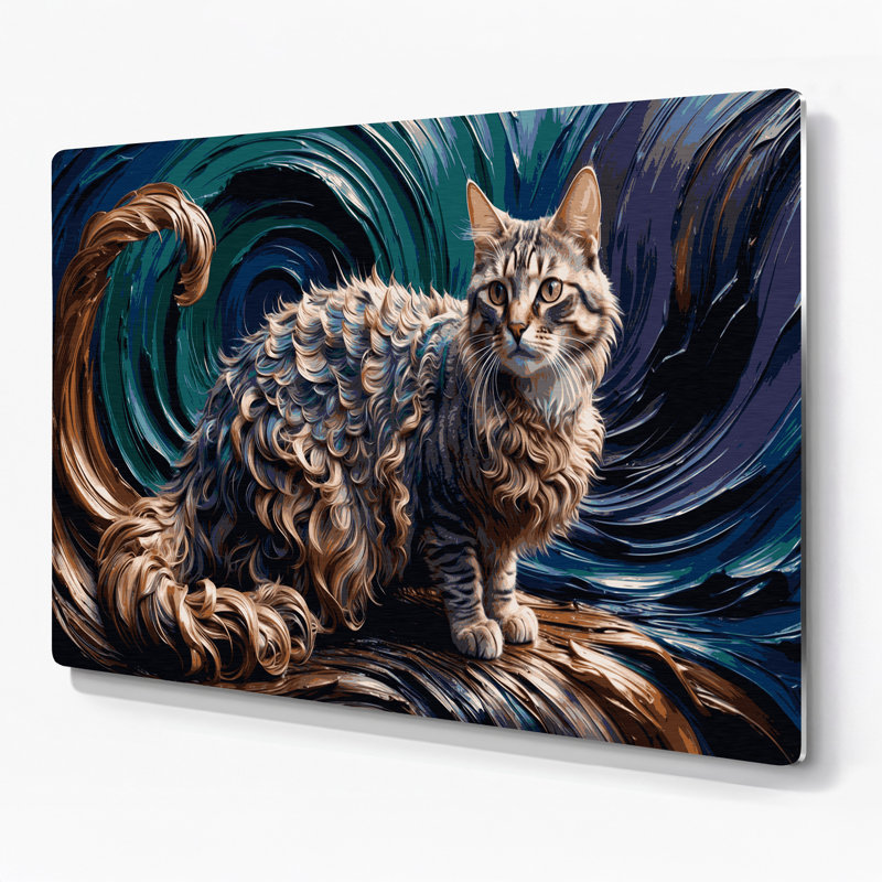 Chats, Tennessee Rex, art mural en métal gris, H 11 po x l 14 po