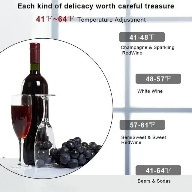 Refroidisseur à vin 24 bouteilles avec compresseur, contrôle numérique et verre de protection UV pour les amateurs de vin