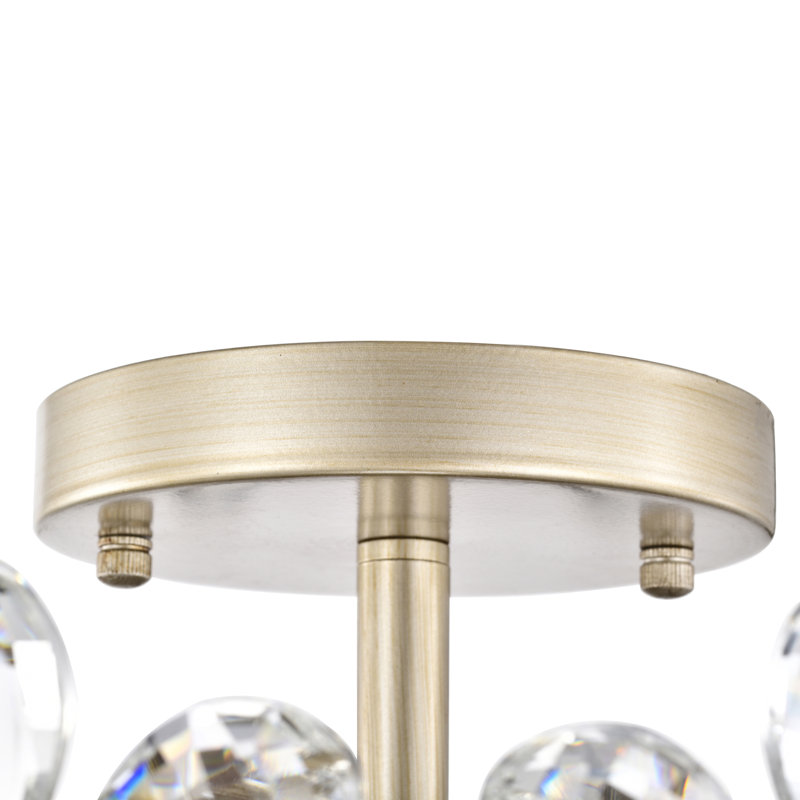 Rosa 6-light 17.7" Brushed Silver-ish Champagne Flower Crystal Flush Mount