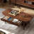 47"W Solid Oak Mid-Century Modern Coffee Table with Drawer and Storage Shelf-359090608-358305712