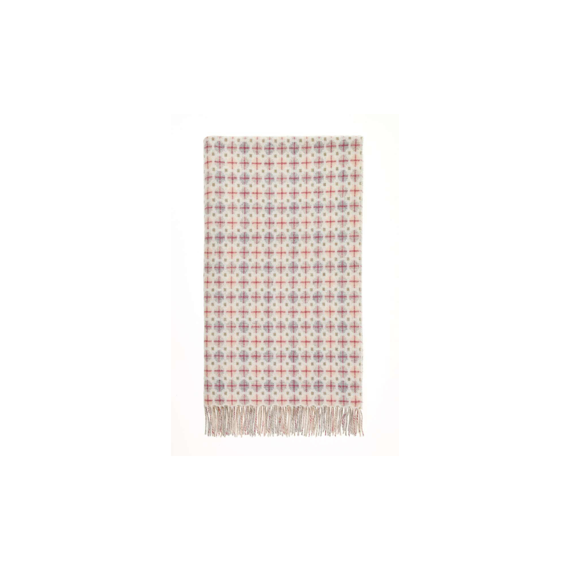 Merino Lambswool Throw/Blankets Hand Woven Blanket, Beige Abstract