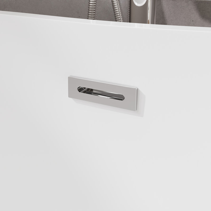 Baignoire autoportante 72 po en acrylique blanc brillant Eviva Bella