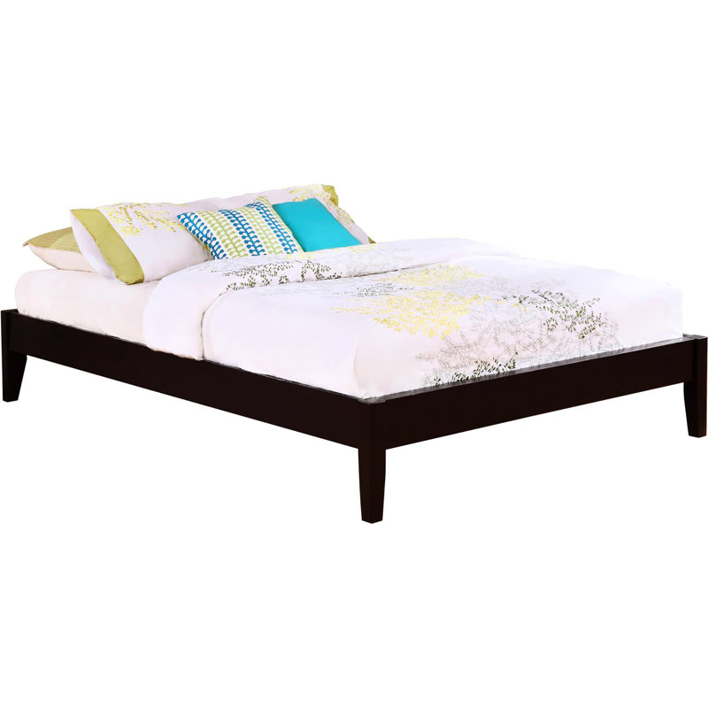 Grand lit Cappuccino - Polyvalent pour la chambre à coucher, plateforme large de 65,49 pouces