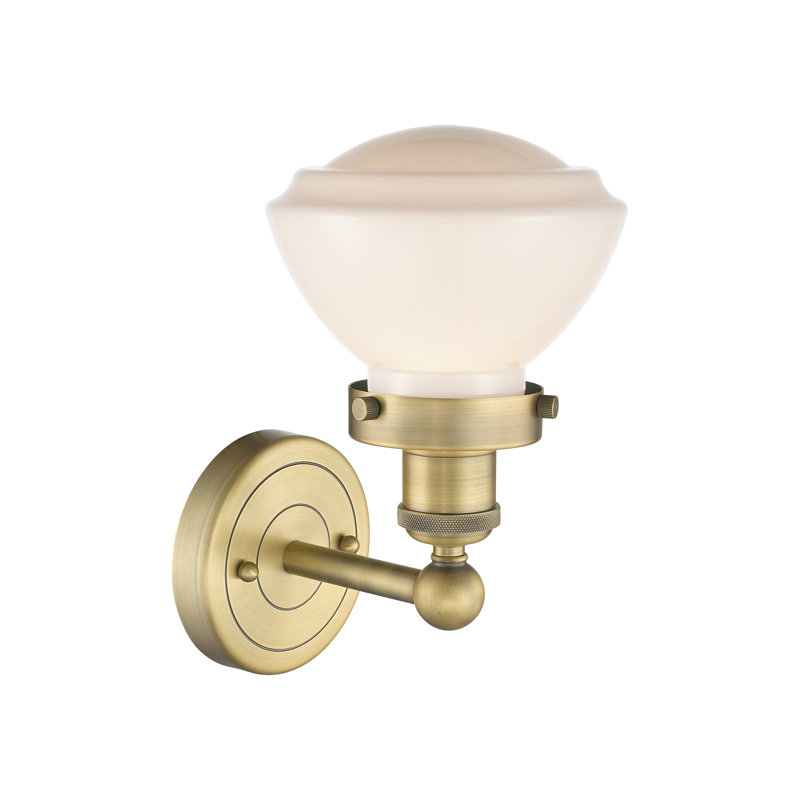 Almarosa Steel Armed Sconce, Matte White, Brushed Brass