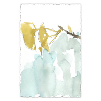 Ginkgo On Dusty Teal I by Jennifer Goldberger - Wrapped Canvas Art Prints