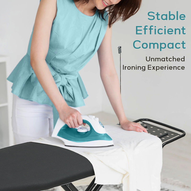 Ironing Board 48X15 In,  Large Heavy Duty Ironing Boards Full Size With Pad And Cover, Height Adjustable Iron Stand With Storage Tray And Iron Rest, Black