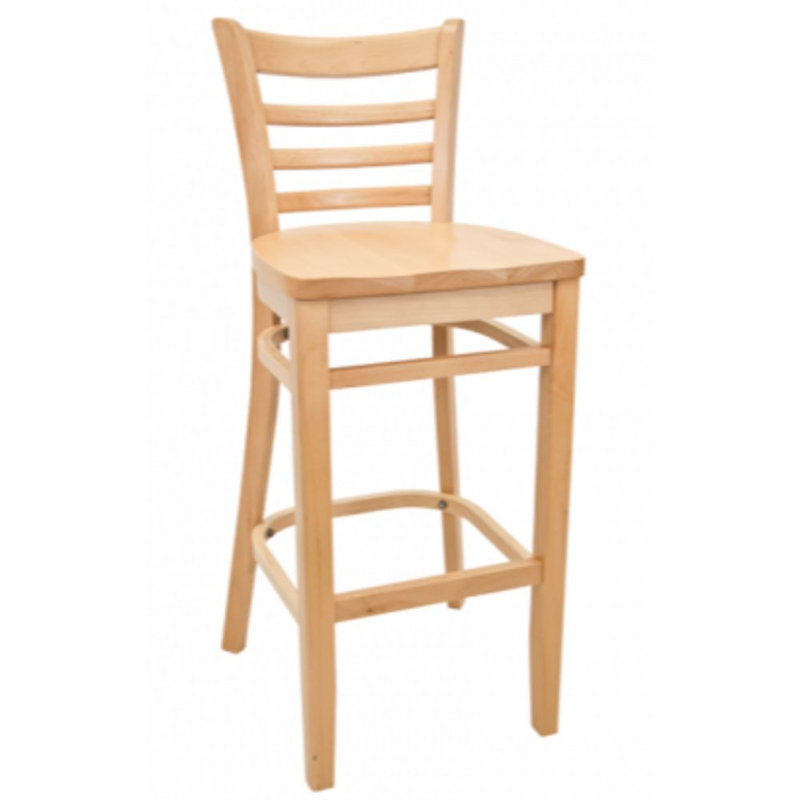 Tabouret de bar d'intérieur en bois massif 29 po, Naturel, Naturel