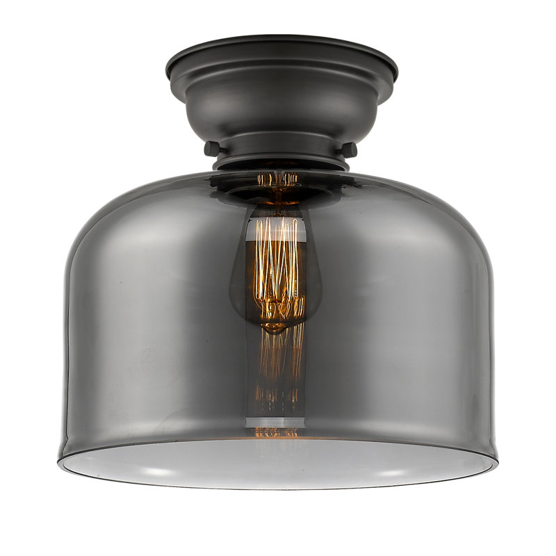 Plafonnier encastré 12 lumières 1 lumière Donaldson, Plaqué couleur fumée, Noir mat, Ampoule à DEL rétro de 6 watts