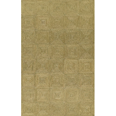 Tapis vert en jute tissé à la main Momeni 2 pi x 3 pi