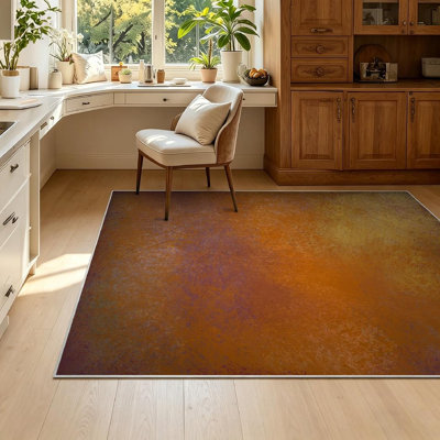 Orange Machine Washable,Grungy Abstract Gold Colors on Purple Vintage Grunge Texture Warm Indoor Area Rug