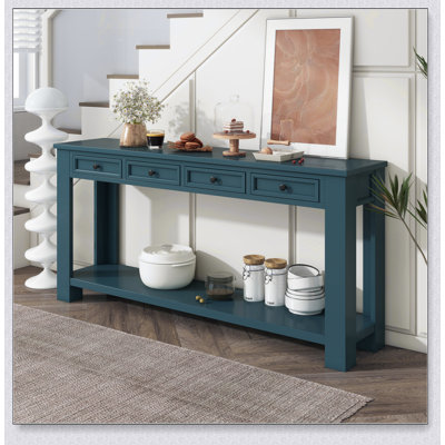 Spacious Console Table With Storage Drawers And Bottom Shelf For Entryway And Hallway, Perfect For Organizing And Decorating