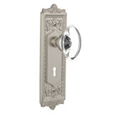 Egg & Dart Plate with Decorative Keyhole and Oval Clear Crystal Door Knob