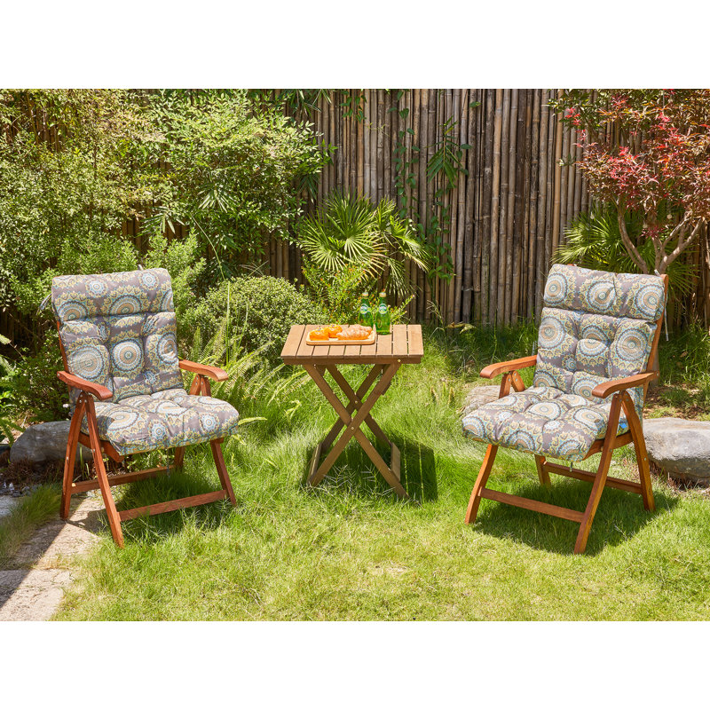 Outdoor 4'' Seat / Back Cushion, Blue/White