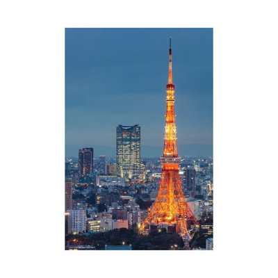 Tokyo Tower And Mori Tower At Night by Jan Becke - Wrapped Canvas Print