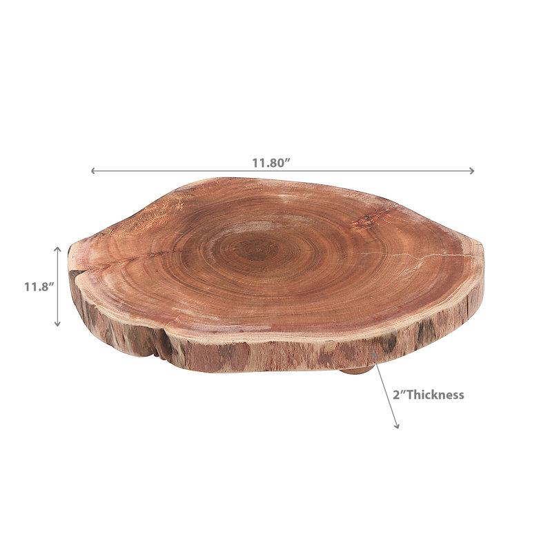 Planche ronde en bois d'acacia avec support