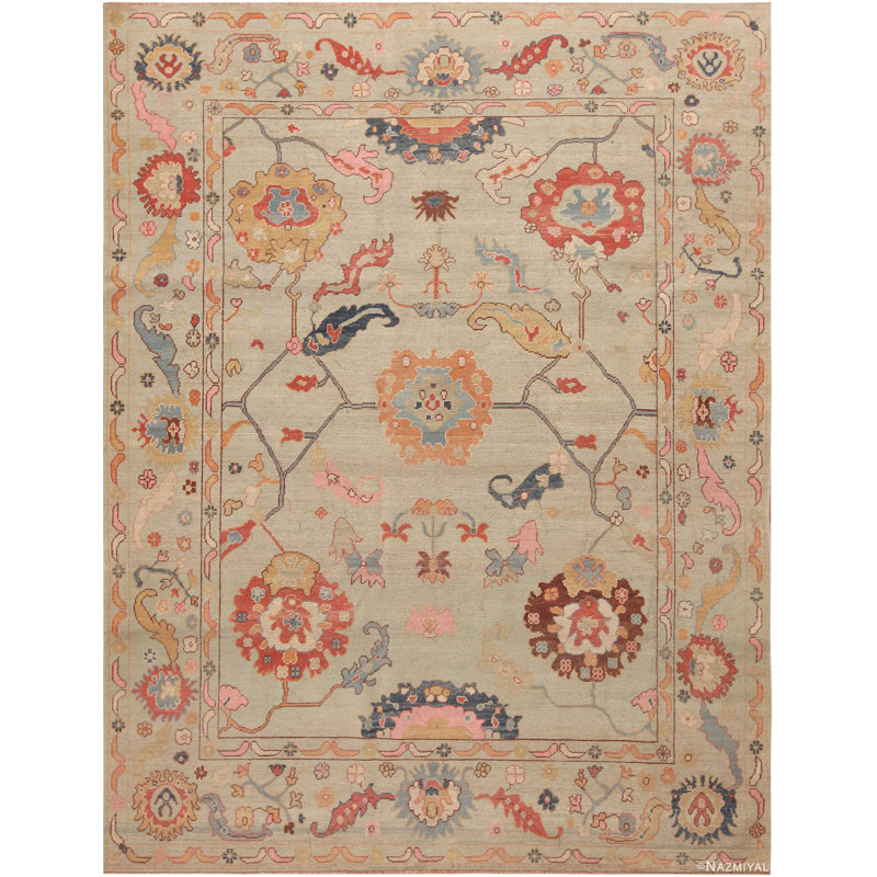 Tapis turc moderne unique en son genre Oushak