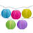 10-Count Multi-Colour Summer Paper Lantern Lights  Clear Bulbs