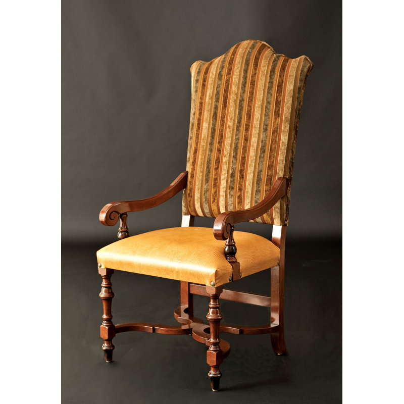 Upholstered Arm Chair in Brown/Rust