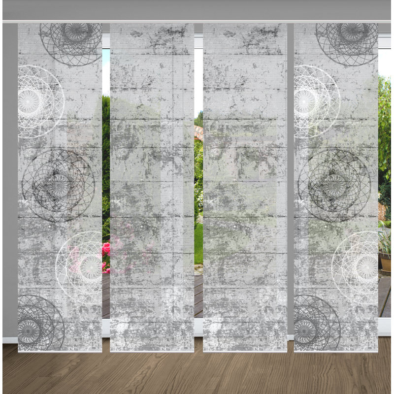 Semi Sheer Sliding Panel, in Grey