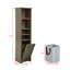 Rangement pour salle de bain 64 po - 4 tablettes réglables et panier à linge avec rangement gris-118114338-118114339