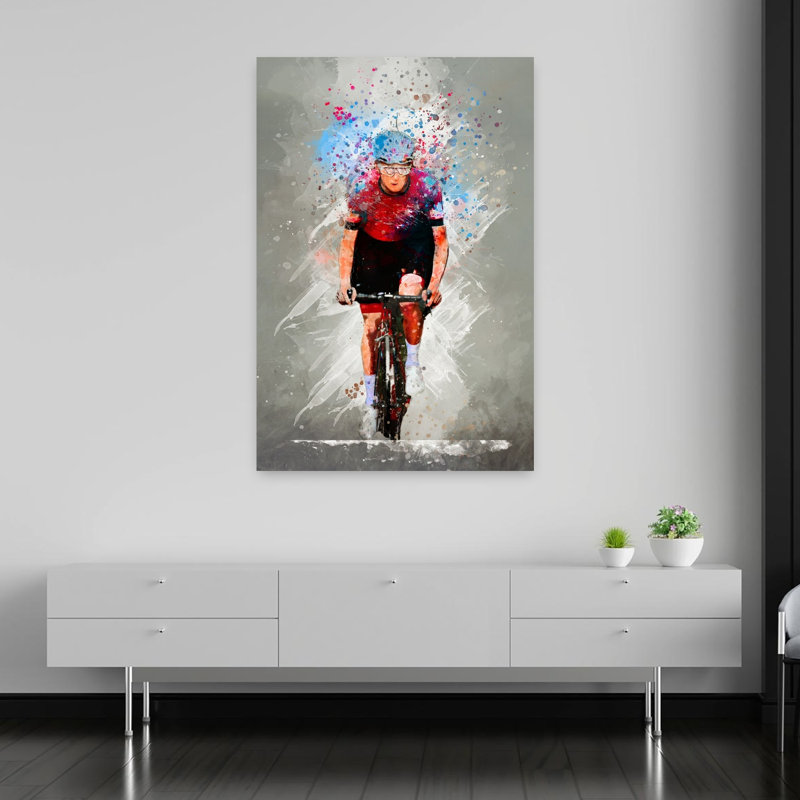 «Dynamic Cycling Splash», art mural contemporain, 60" H x 40" W