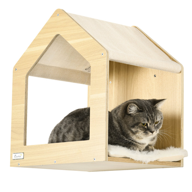 Cat Furniture: 10-Level Wall Mounted Tree With Playground And Hideout Soft Padding Multiple Fun Features For Cats