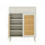 Armoire à chaussures 31,49 "en bois avec portes en rotin et tiroir, range-chaussures à 4 niveaux