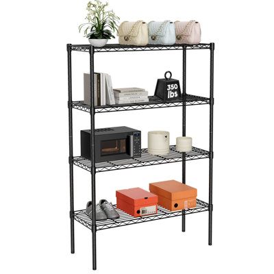 Storage Shelving Unit,Adjustable Metal Wire Racks Heavy Duty Standing Shelf Organizer,4-Tier