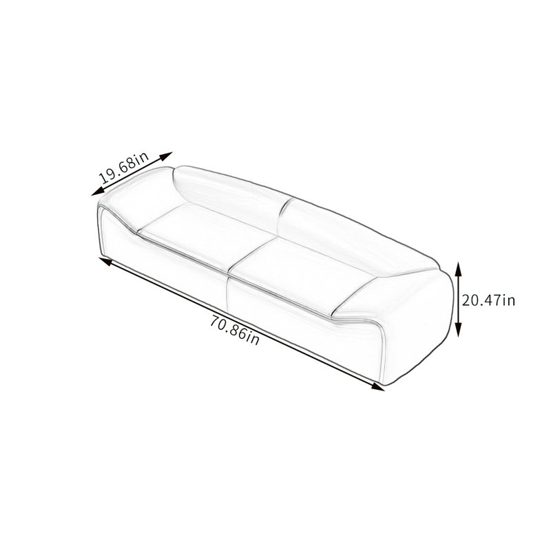 Banc rembourré en similicuir Valoria, H 20,47 po x l 70,86 po x P 19,68 po, Gris