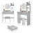 17" Round LED Mirror Vanity Table + Soft Cushion Stool Suit-52158456
