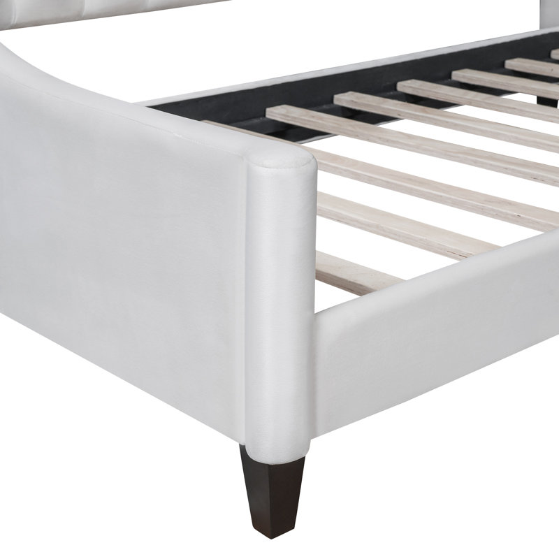 Lit de jour capitonné Modern Luxury, Beige, Lit simple