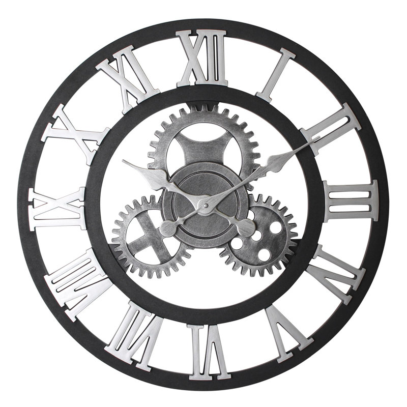 Bakke Wall Clock, Black/Silver