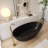 65''Solid Solid Surface Bathtub, Freestanding Soaking Bathtub-111987429