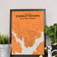 Charlottetown City Map 1 Piece Single Picture Frame Wall Art-1465274641