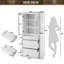 Grande armoire de salle de bain moderne avec 2 portes en verre à fermeture douce, 3 tiroirs et 2 tablettes réglables-1278998936