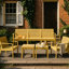 Ensemble de meubles 5 pièces pour intérieur / extérieur: 3 places, 2 chaises, tables basses, jaune, polypropylène, rouille, durabilité toutes saisons, installation facile, agencement de tables gigognes en matériau PP, 30-2040520511