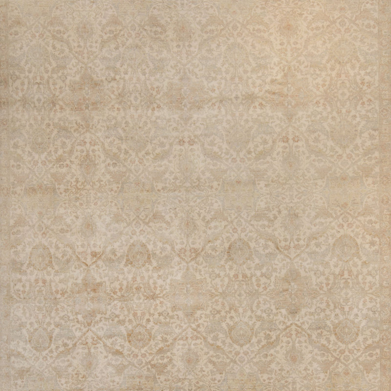 Ivory Traditional Silk Rug, Rectangle 8' x 10'