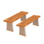 Outdoor Acacia Wood Bench(Set Of 2)-348469916