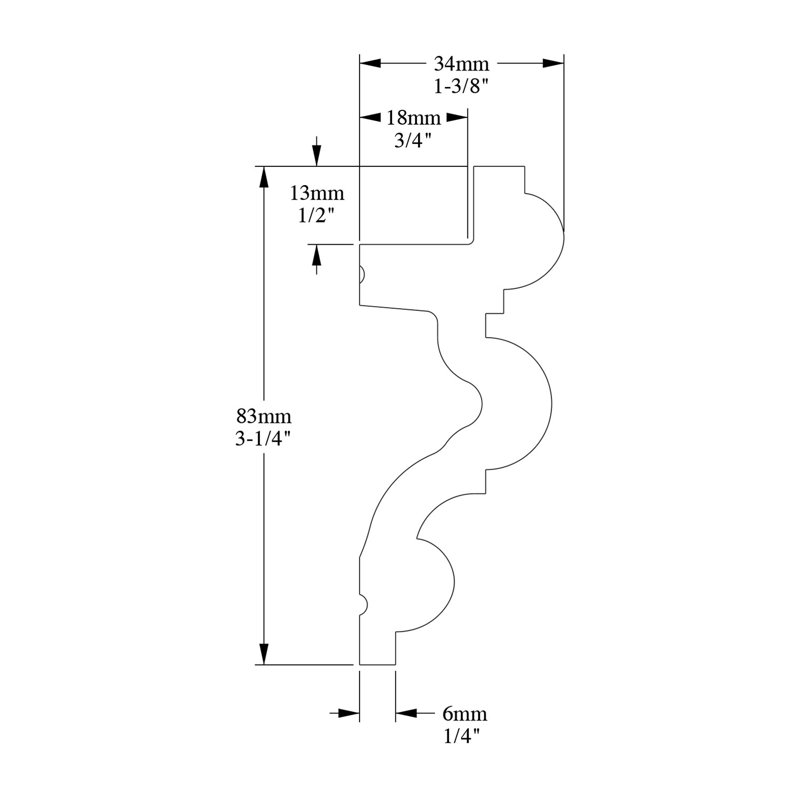 Primed White Polyurethane Crown Moulding 78" Length