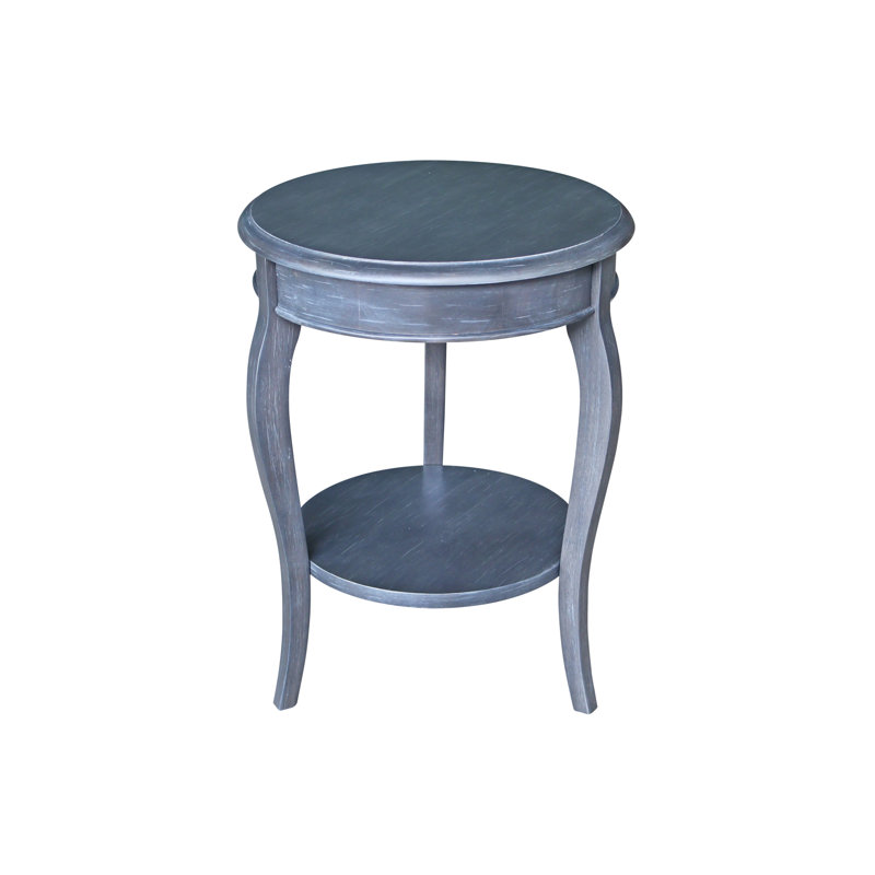 Maretti Solid Wood End Table, Heather Gray-Antique Washed